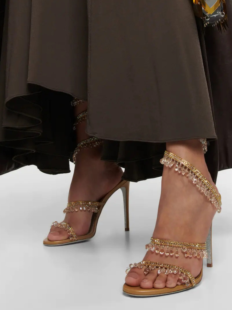 Platform Mule Heel - Damskie sandały z wodnymi diamentami, modne,