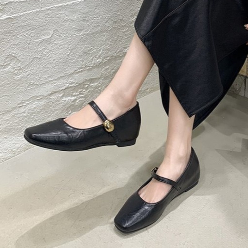 Women Shoes Black - Ultra miękkie skórzane czarne baleriny damskie