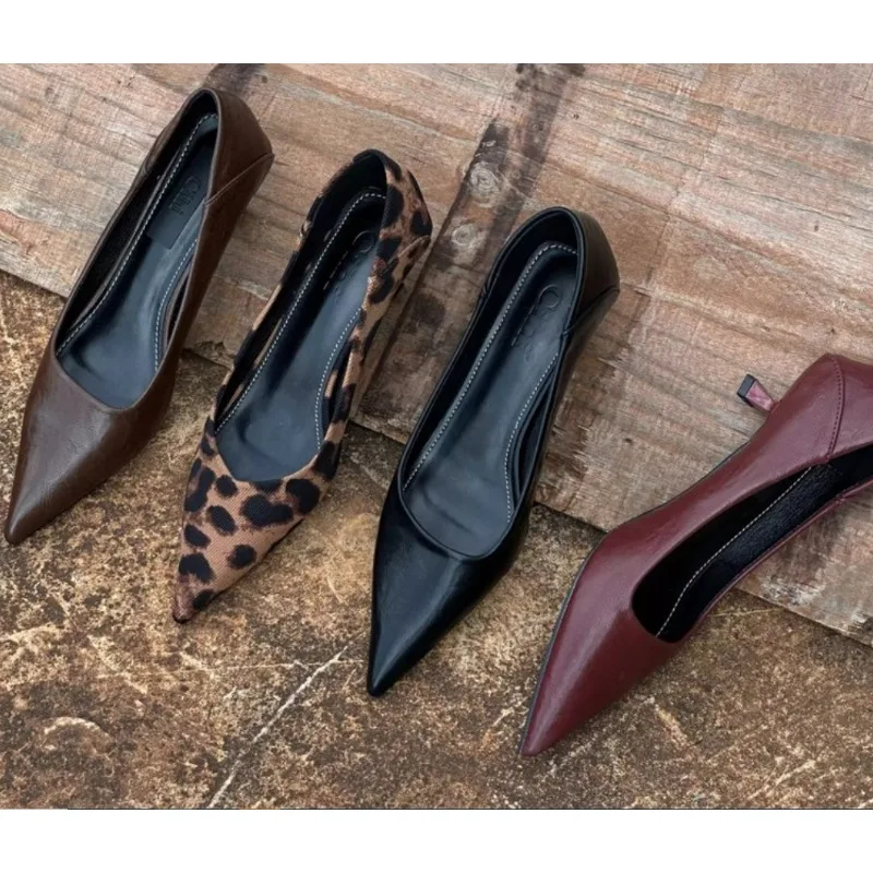 Slingback Pumps Women - 2024 Kobiety Seksowne Wysokie Obcasy Burgundy