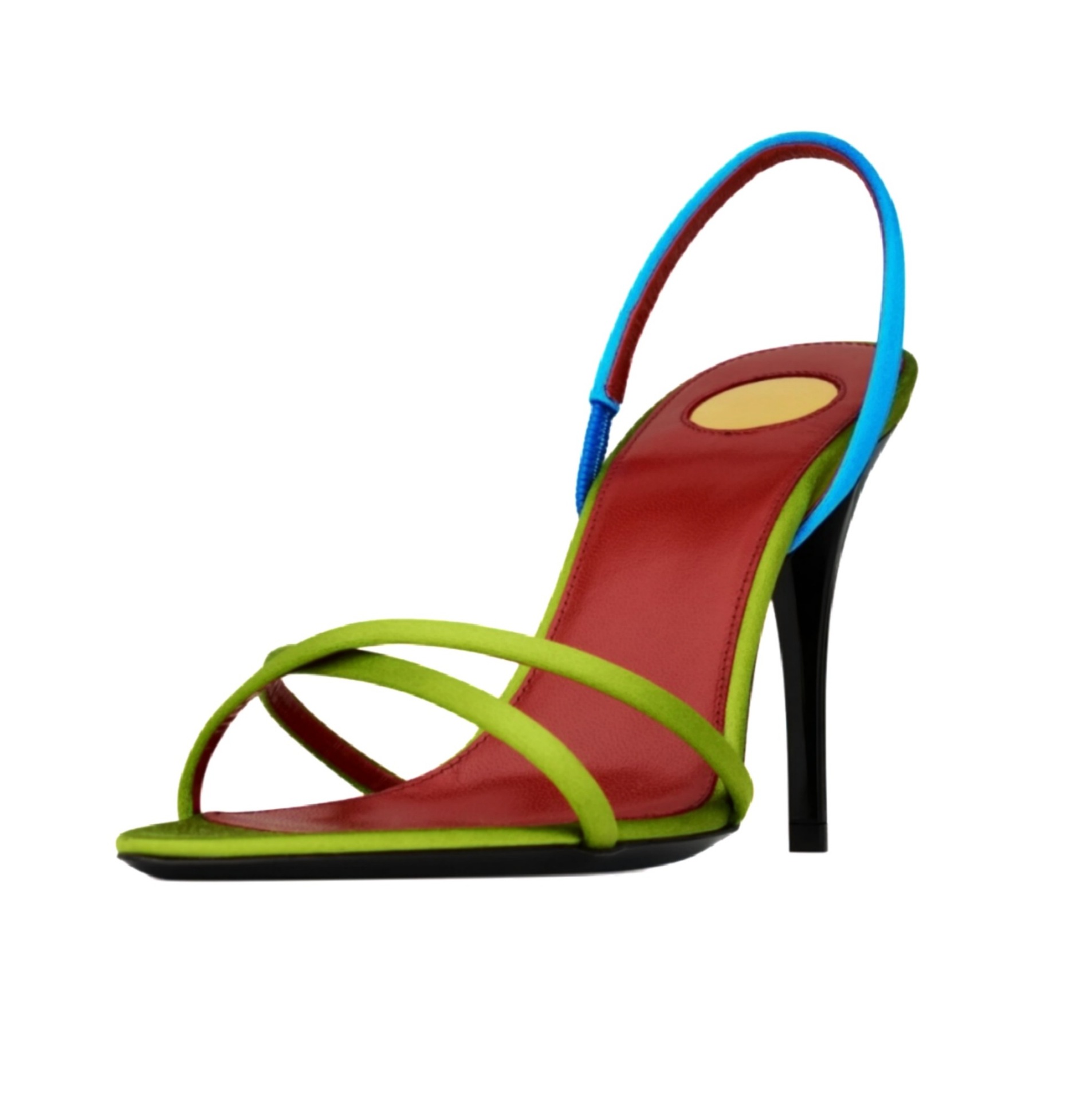 Platform Mule Heel - Damskie sandały na szpilce z satyny