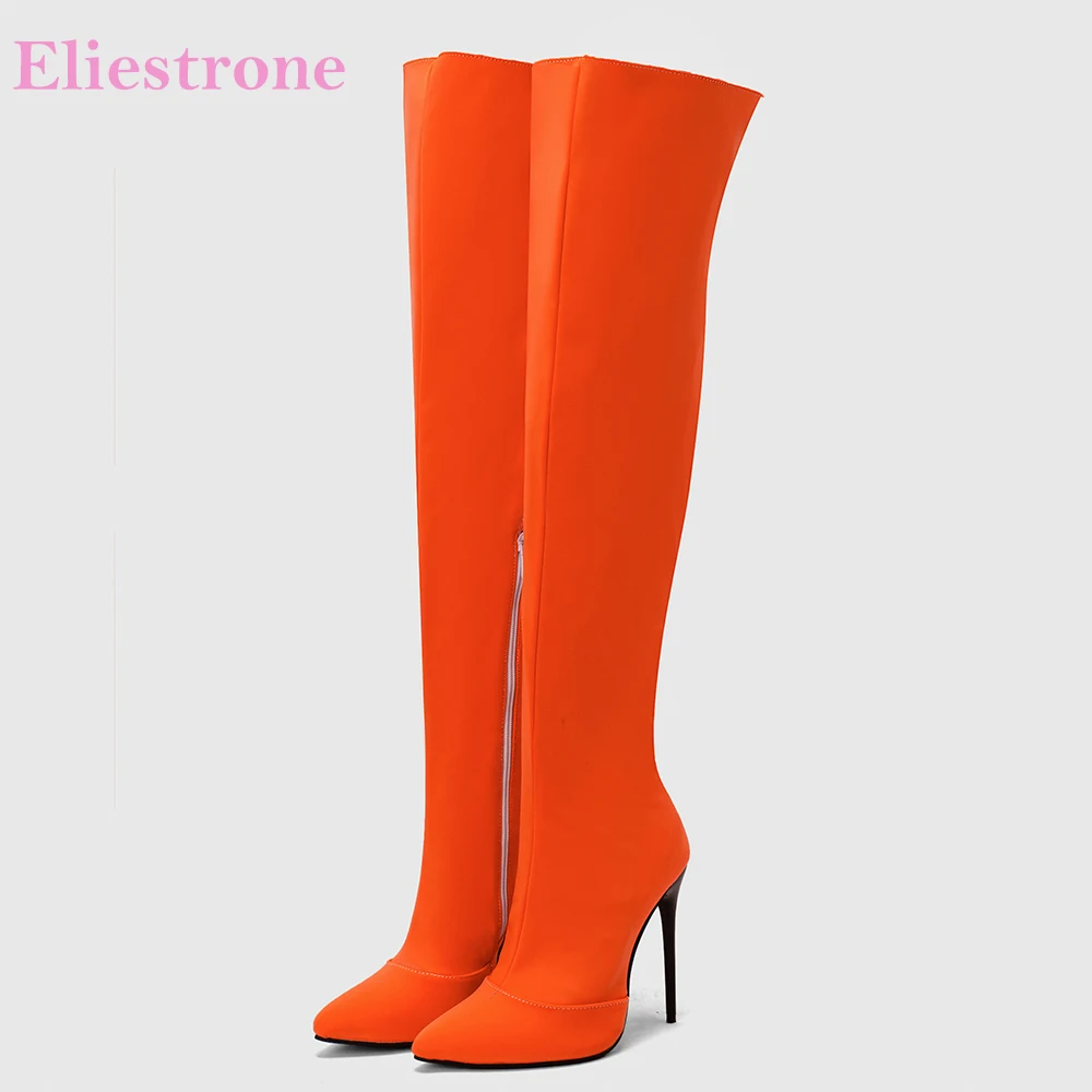 Women'S Shoes Size 12 - Nowe Zimowe Glamour Pomarańczowo-Żółte Damskie Kozaki