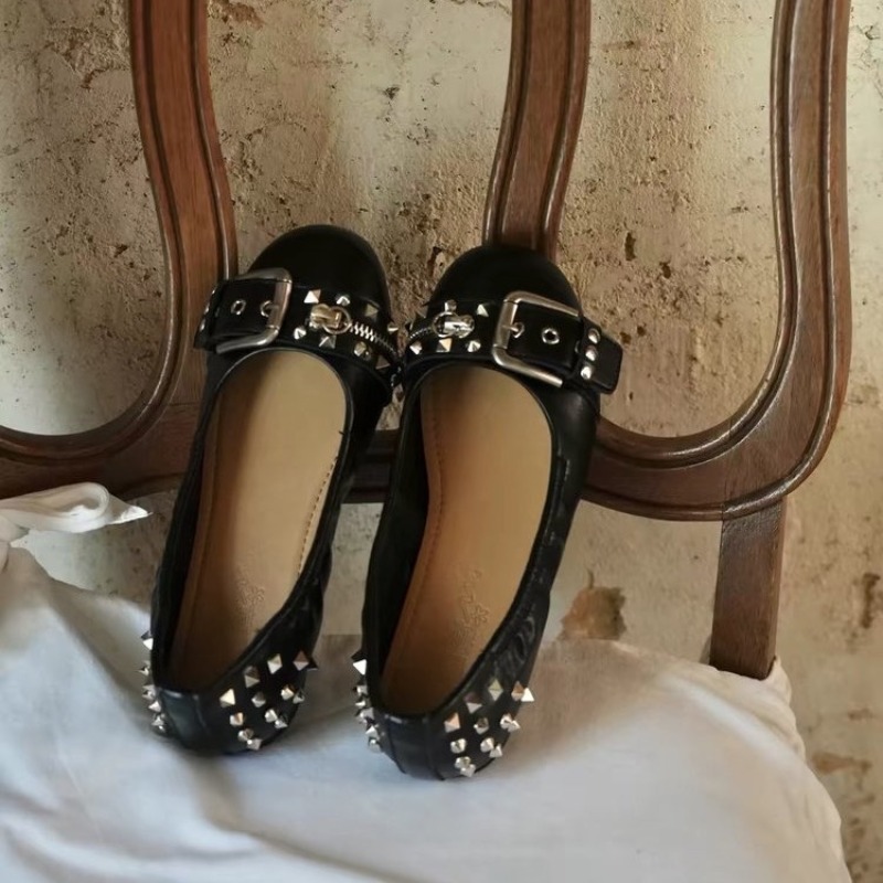 Slingback Pumps Women - Damskie skórzane buty Mary Jane z