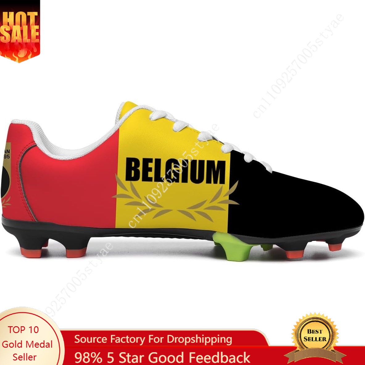 Oxford Lace Up Women - Buty piłkarskie z flagą Belgii męskie
