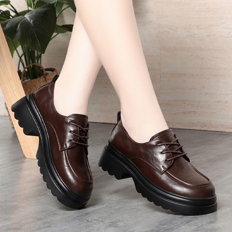 Oxford Lace Up Women - Damskie buty Oxford z miękkiej skóry