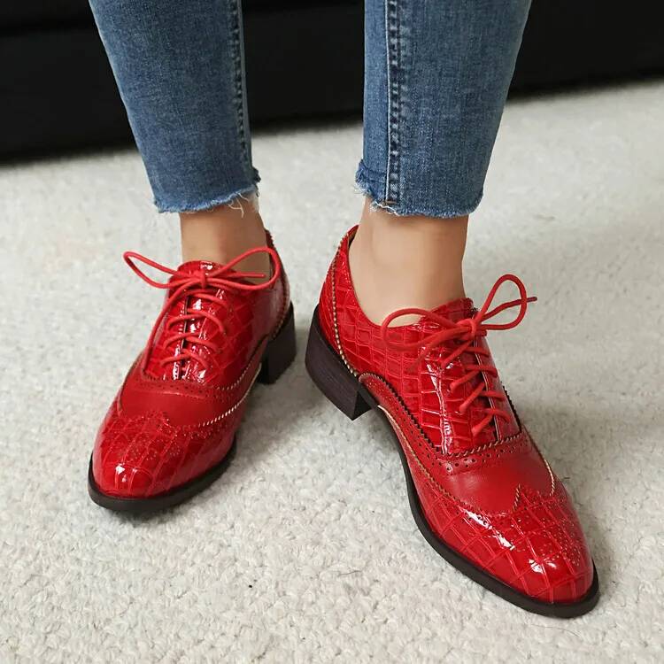 Sznurowane buty damskie na nis – Oxford Lace Up Women recenzja i cena