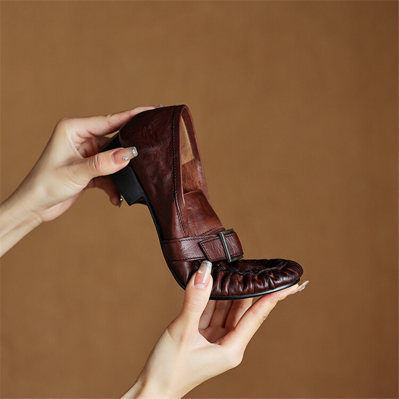 New Autumn Genuine Leather Wom – Slingback Pumps Women recenzja i cena