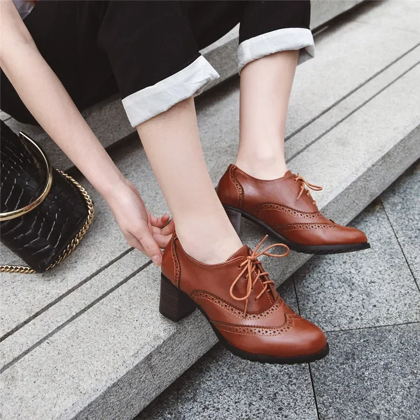 Brytyjskie damskie oksfordki n – Oxford Lace Up Women recenzja i cena