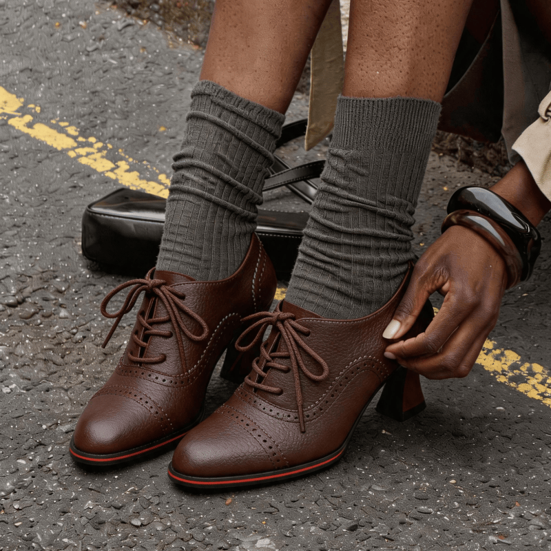 Damskie oksfordki na obcasie z – Oxford Lace Up Women recenzja i cena